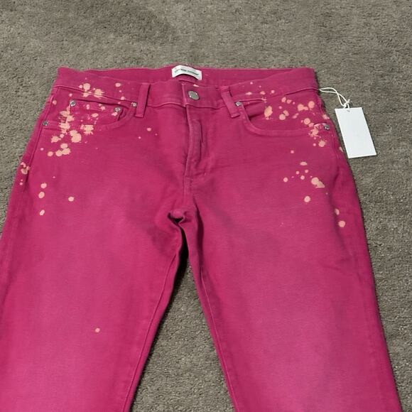 Cotton Citizen 34 Splash Straight Fit Jeans Cotton Blend Stretch‎ Fuscia NWT - Picture 4 of 11